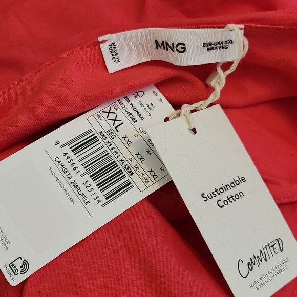 NWT ASOS MNG Mango Fuschia Ruffle Tank Size XXL - Picture 11 of 12